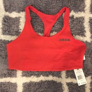 new red adidas sports bra